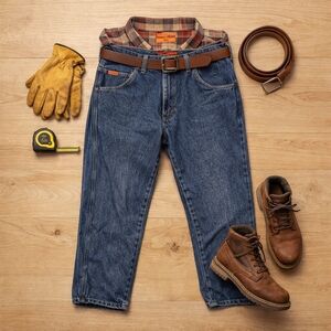 Wrangler HRC2 FR Med Wash Demin Blue Jeans. Mens Size 32/32